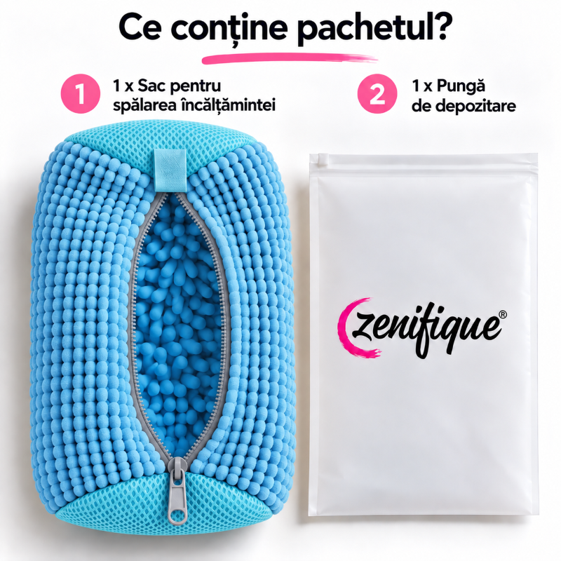 Conținut pachet sac spălare încălțăminte Zenifique